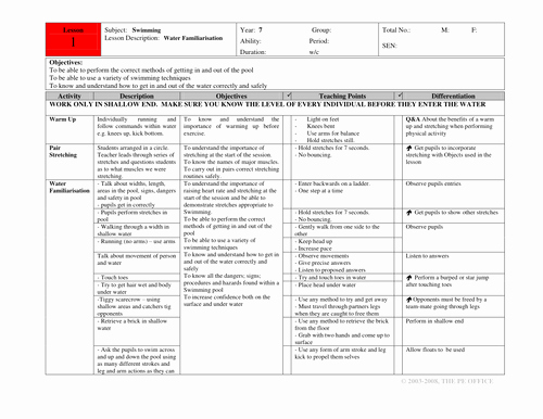 Swim Lesson Plan Template Elegant tompkins200 Profile Tes