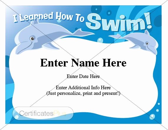 Swim Lesson Plan Template Lovely Swimming Certificate Child Certificate Kid Certificate