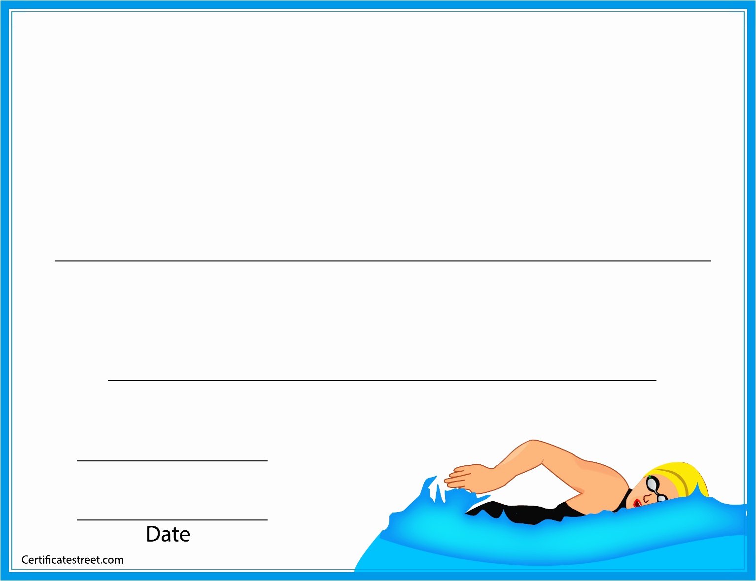 Swim Lesson Plan Template New Swim Lesson Certificates Basic Blank Swimming Certificate