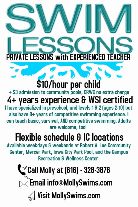 Swim Lesson Plan Template New Swim Lessons Poster Template