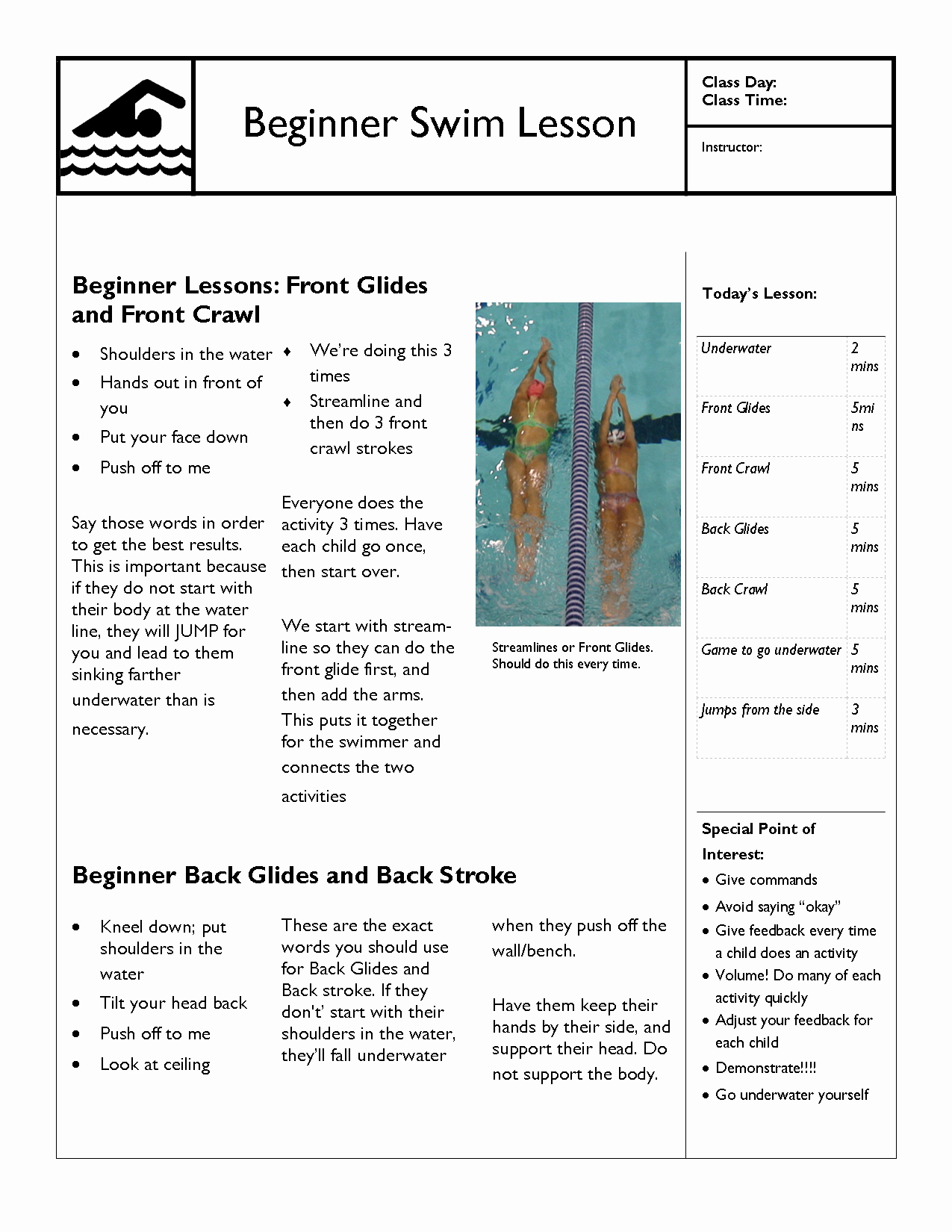 Swim Lesson Plan Template Unique Free Swimming Lesson Plans