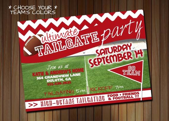 Tailgate Party Invitation Template Awesome Tailgating Party Invitation or Birthday Party Invitation