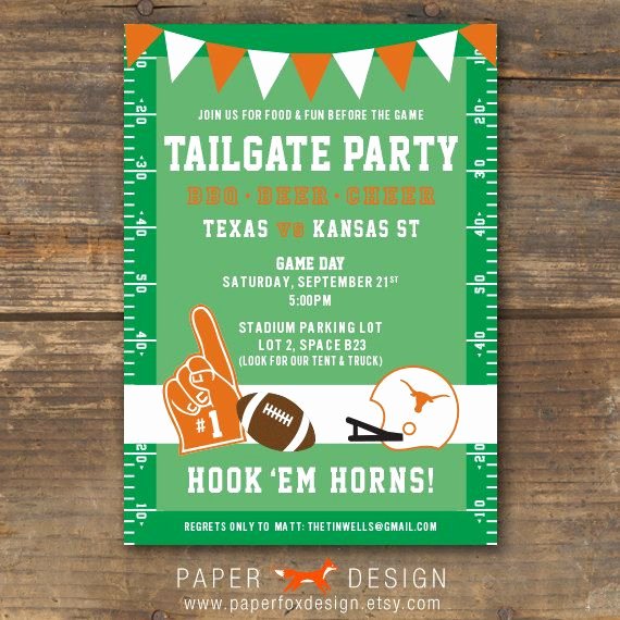 Tailgate Party Invitation Template Lovely Football Tailgate or Watching Party Invitation Ut