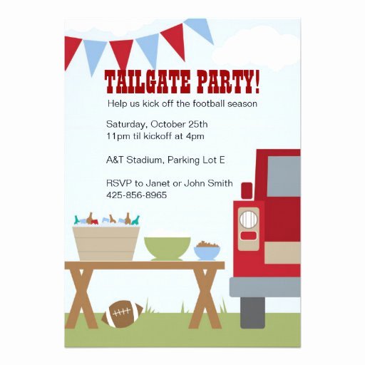 Tailgate Party Invitation Template New Tailgate Football Party Invitation 5&quot; X 7&quot; Invitation Card