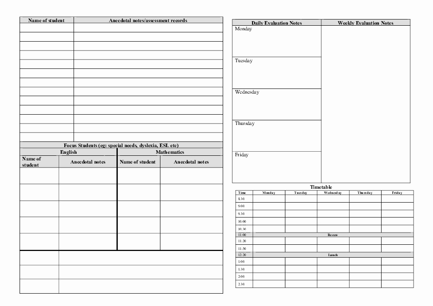 Teacher Daily Planner Template Inspirational Free Teacher Day Planner Templates Programs