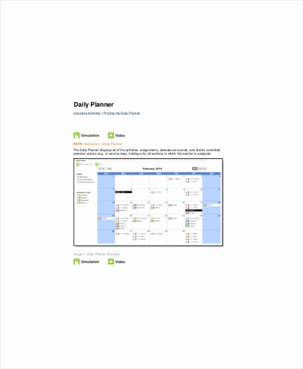 Teacher Daily Planner Template New 7 College Daily Planner Templates Free Sample Example