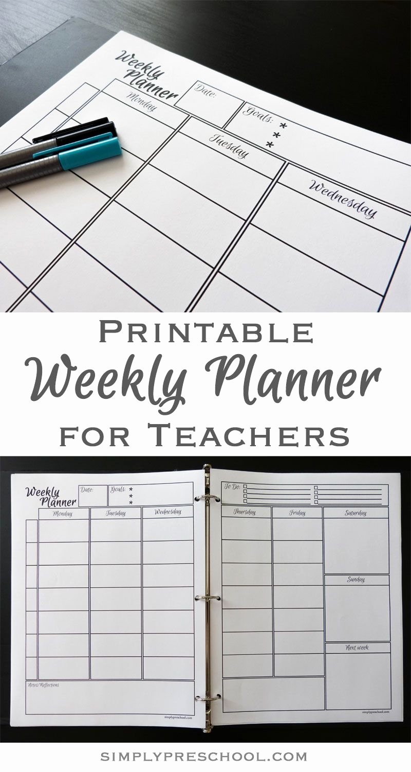 Teacher Day Plan Template Best Of Printable Weekly Lesson Planner – Simply Preschool