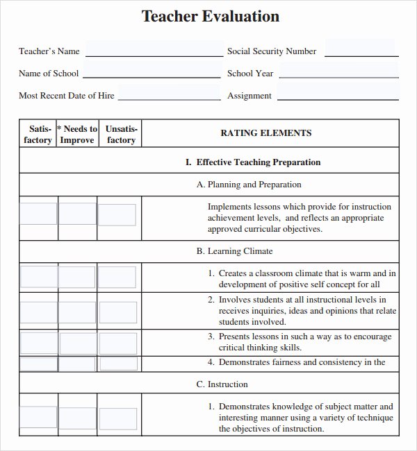 Teacher Evaluation form Template Beautiful Pensoftware Blog