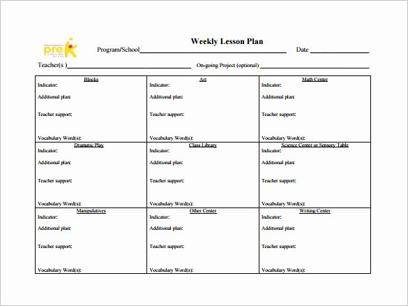 Teacher Lesson Plans Template Awesome Weekly Lesson Plan Template 10 Free Word Excel Pdf