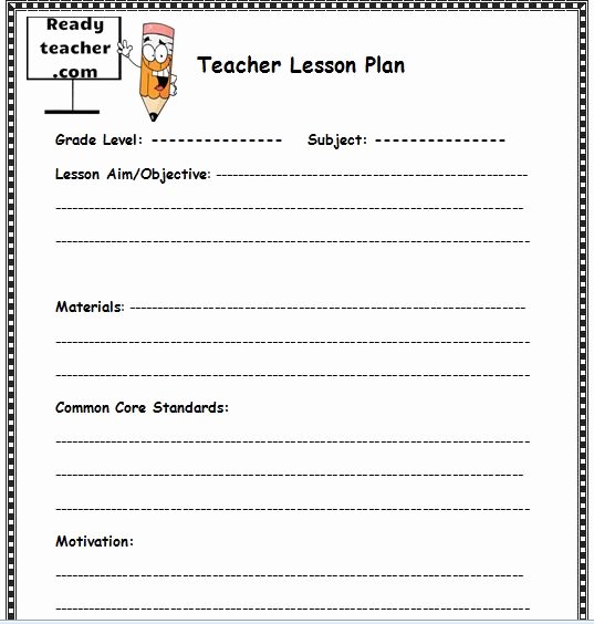 Teacher Lesson Plans Template Inspirational Lesson Plan