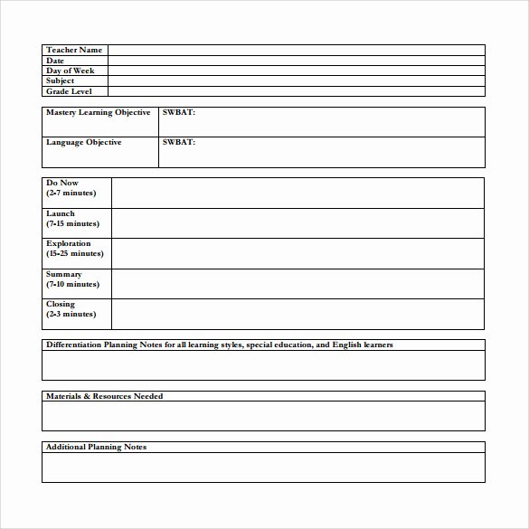 Teacher Lesson Plans Template New 18 Teacher Lesson Plan Templates Free Sample Example