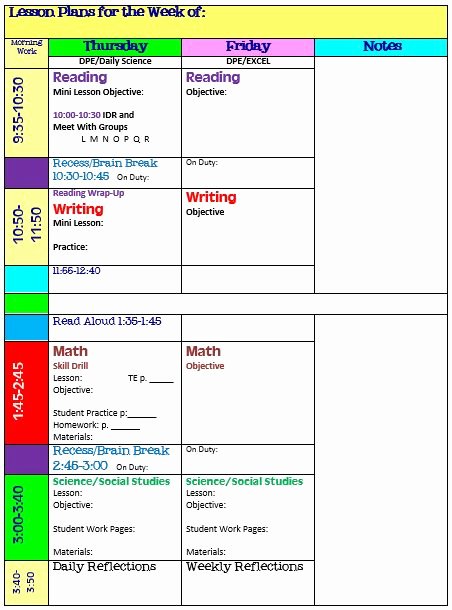 Teachers College Lesson Plan Template Fresh Simplify Your Life with An All In E Teacher organizer