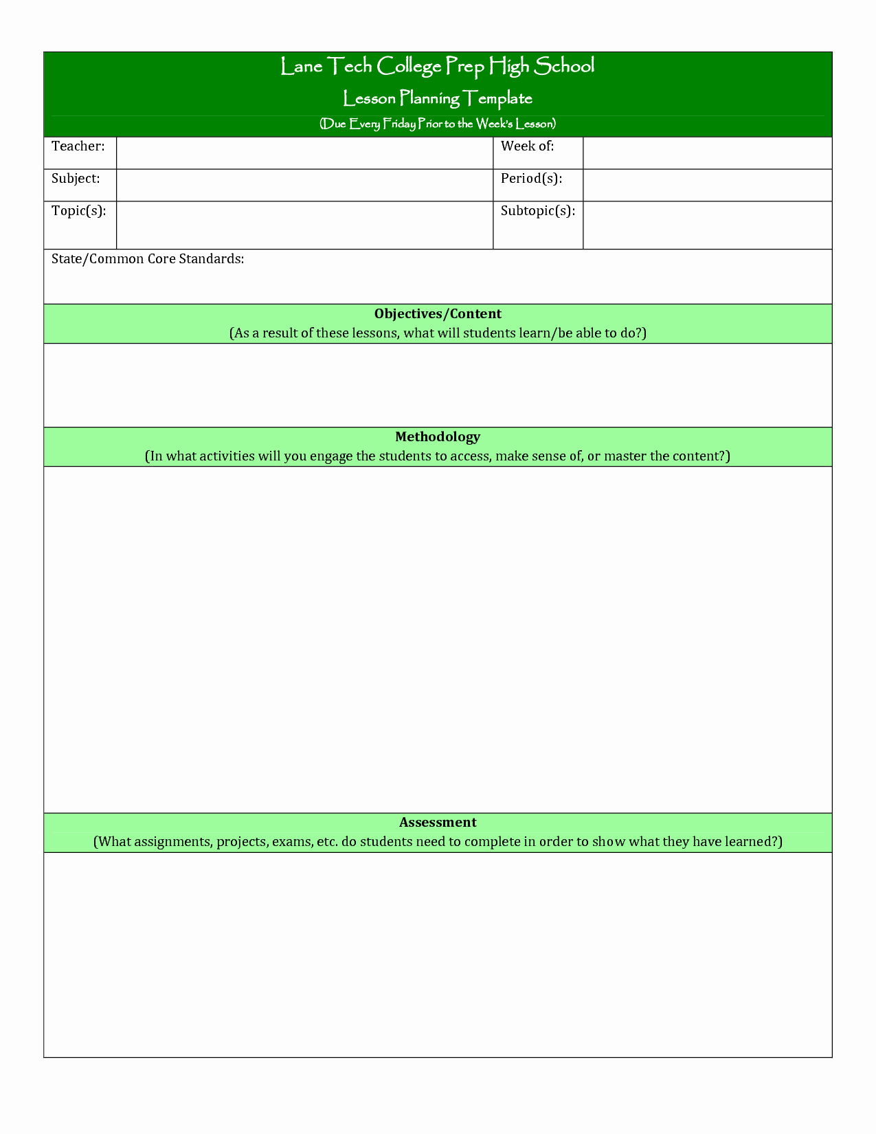 Teachers College Lesson Plan Template New College Lesson Plan Template Printable