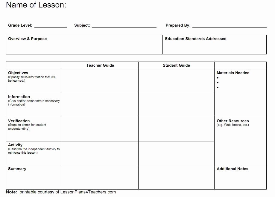 Teachers College Lesson Plan Template Unique Blank Lesson Plans for Teachers