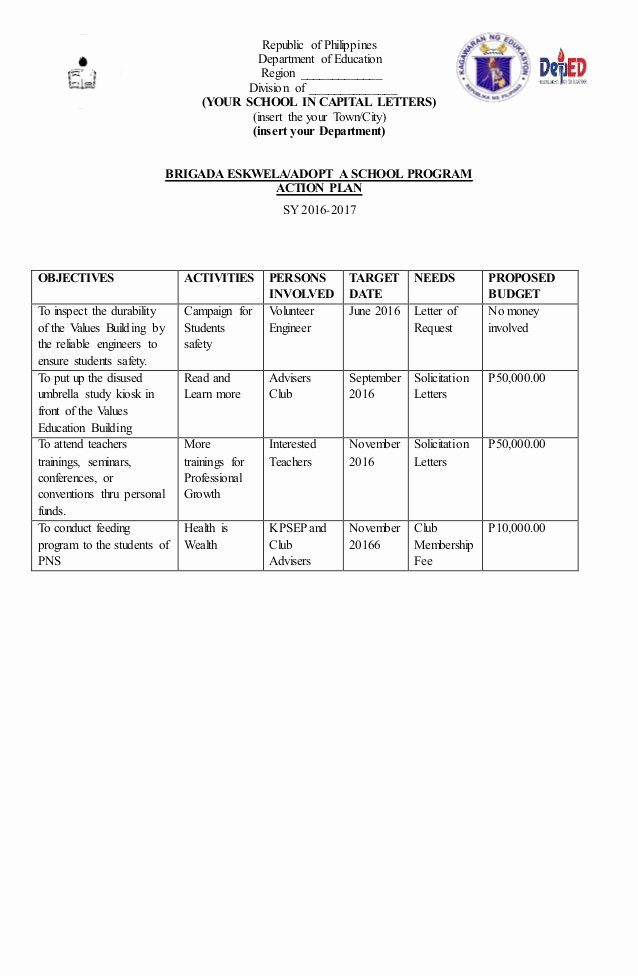 Teaching Action Plan Template Best Of Sample Action Plan