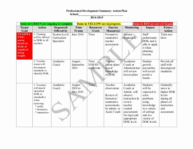 sample action plan