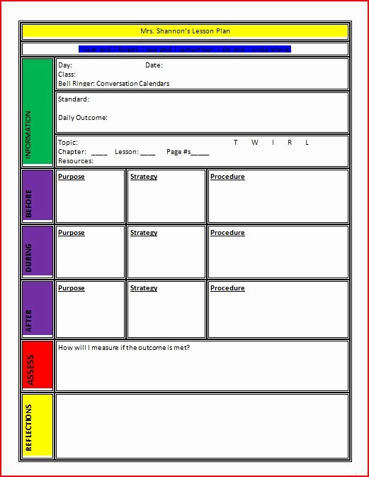 Teaching Strategies Lesson Plan Template Best Of Lesson Plan Template
