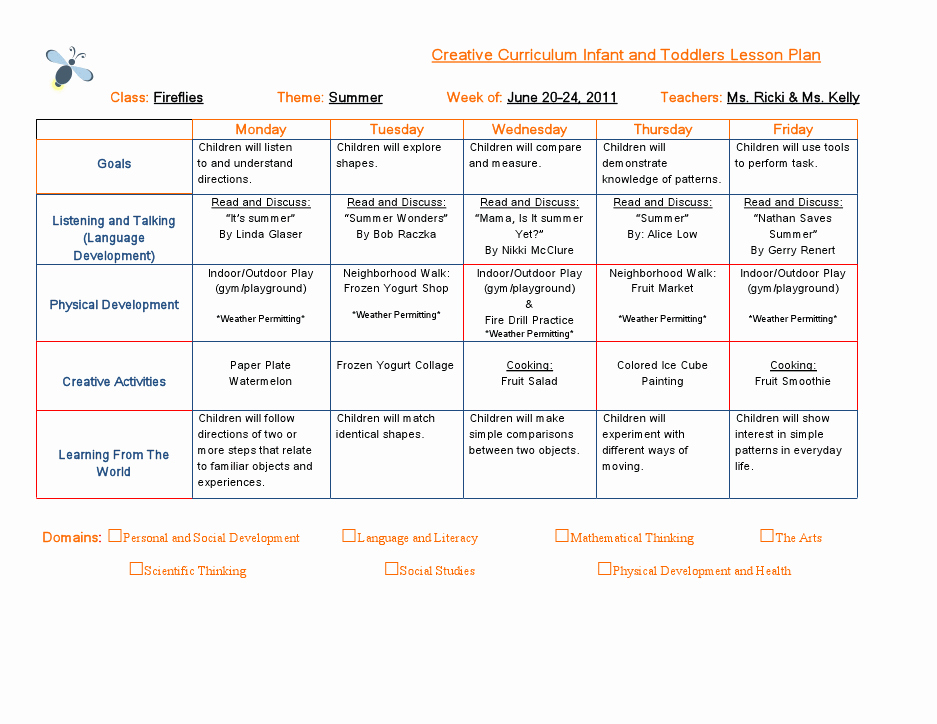 Teaching Strategies Lesson Plan Template Fresh Emergent Curriculum Preschool Lesson Plan Template