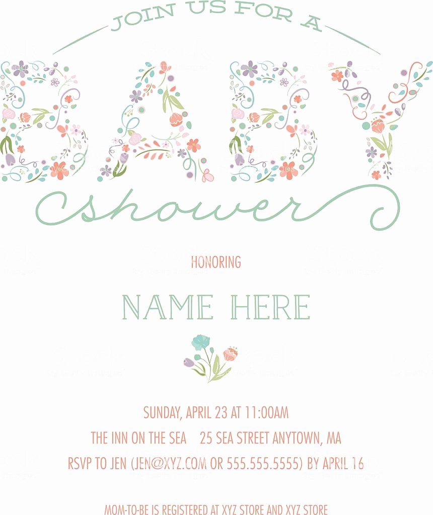 Template for Baby Shower Invitation Awesome Baby Shower Invitation Template Invite with Floral Design