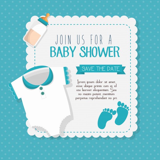 Template for Baby Shower Invitation Elegant Baby Shower Invitation Card Vector Illustration Design