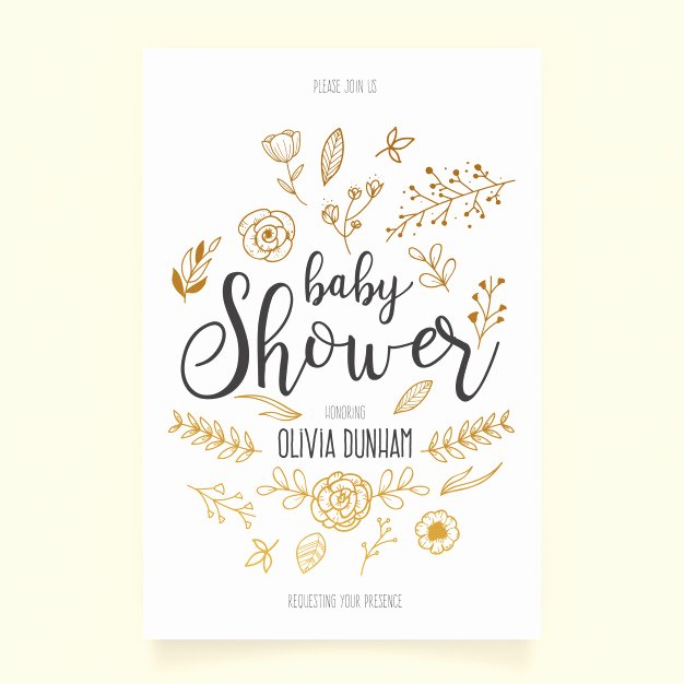 Template for Baby Shower Invitation Fresh Baby Shower Invitation Template with Hand Drawn ornaments