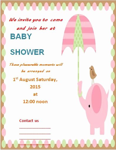 Template for Baby Shower Invitation Lovely Invitation Templates