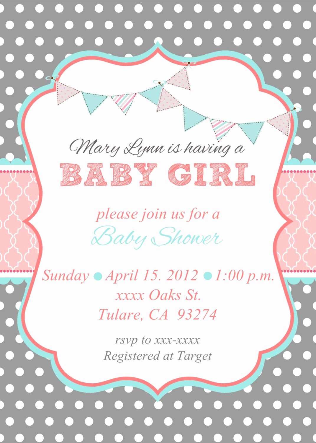 Template for Baby Shower Invitation Unique Loca Date Time Line About Diaper Raffle &amp; Spa Prize