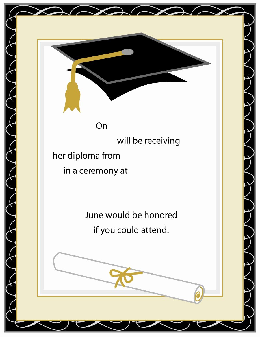 Template for Graduation Invitation Fresh 40 Free Graduation Invitation Templates Template Lab