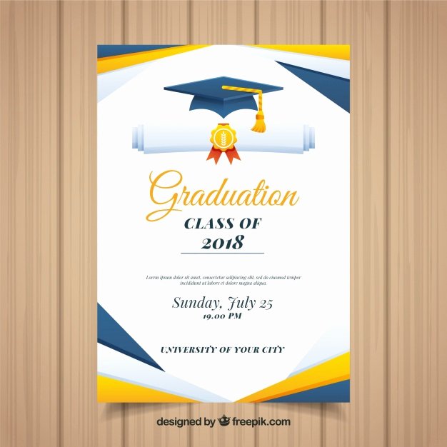 Template for Graduation Invitation Lovely Colorful Graduation Invitation Template with Flat Design