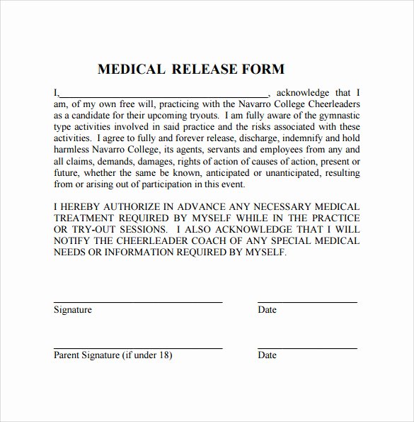 Template for Medical Release form Beautiful Sample Medical Release form 10 Free Documents In Pdf Word