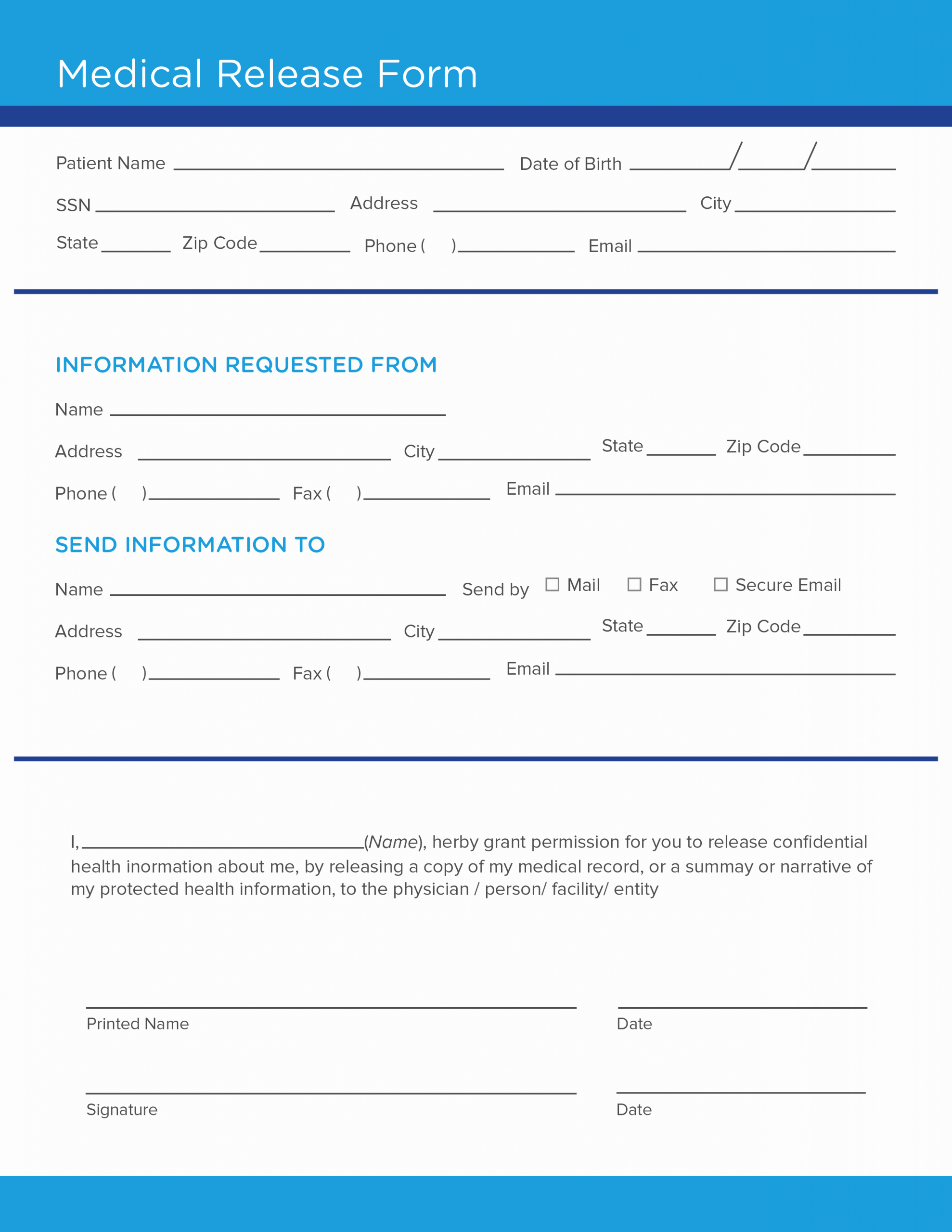 Template for Medical Release form Best Of Free Medical Release form Template