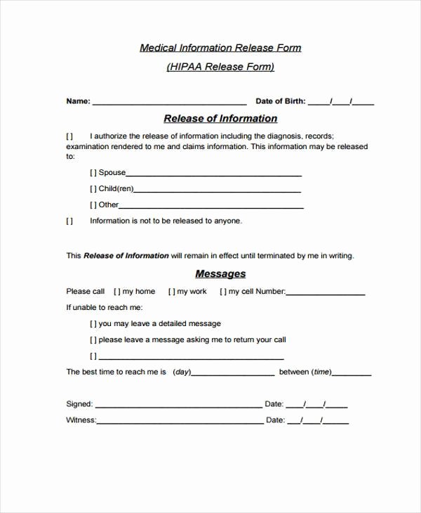 Template for Medical Release form Lovely Free 38 Release form Templates