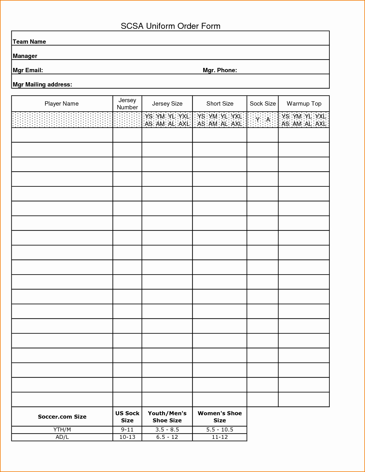 Template for order form Best Of 5 Blank order form Template