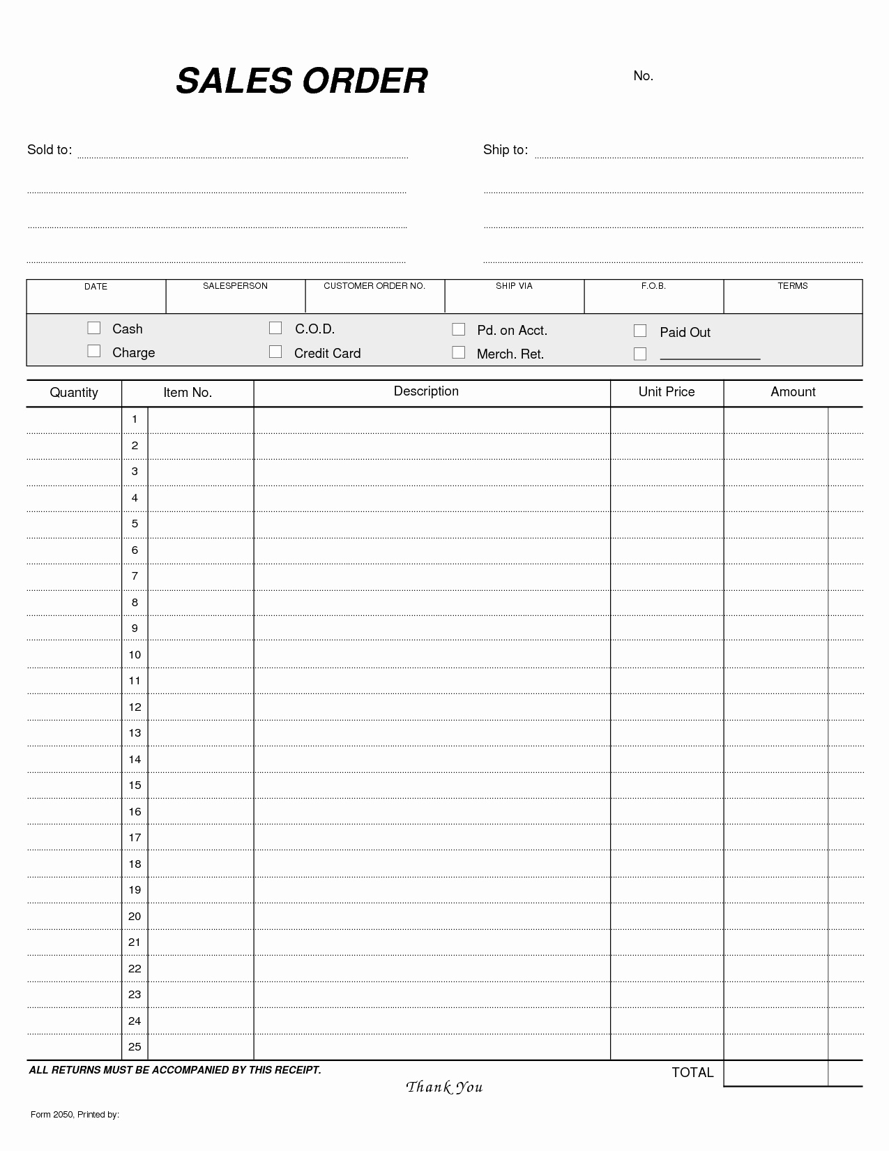 Template for order form Best Of Blank order form Printable