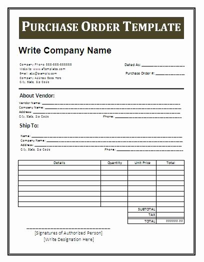 Template for order form Fresh Business Purchase order form and Samples to Inspire You