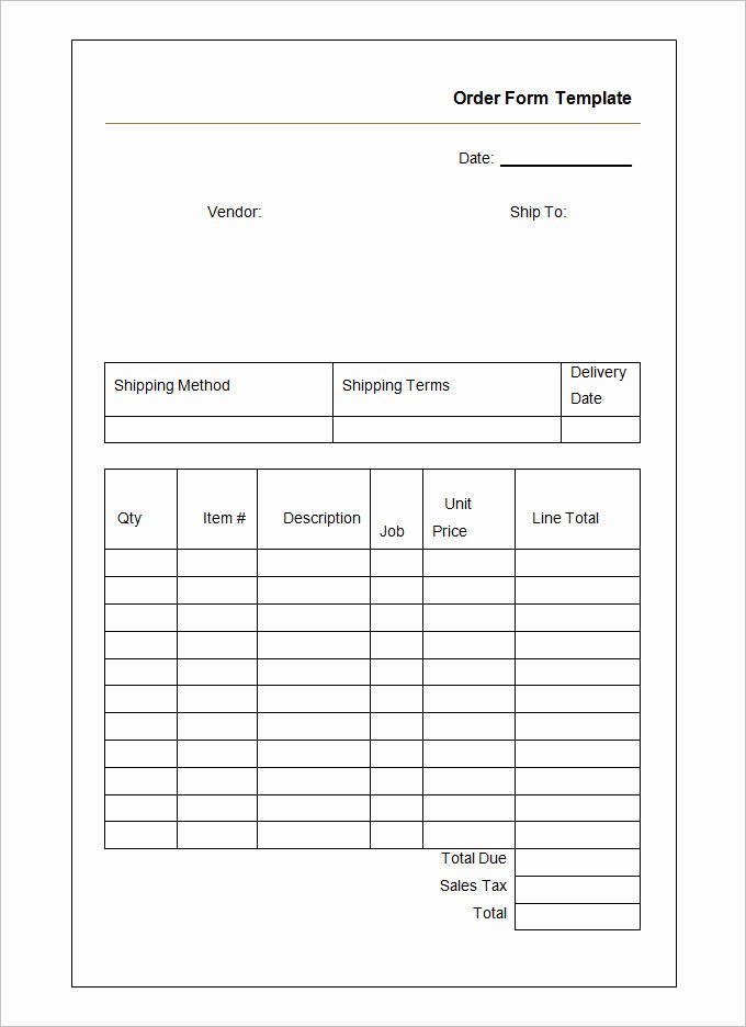 Template for order form Inspirational 43 Blank order form Templates Pdf Doc Excel