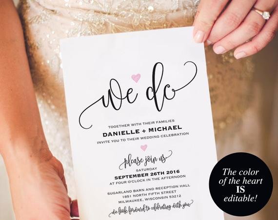 Template for Wedding Invitations Inspirational We Do Wedding Invitation Template Heart Wedding Invitation