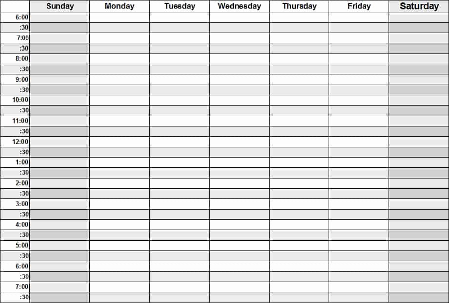 Template for Weekly Schedule Beautiful 5 Weekly Schedule Templates Excel Xlts