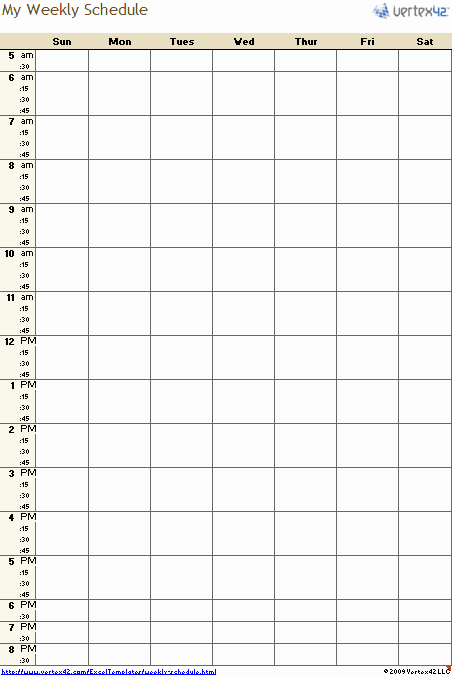 Template for Weekly Schedule Beautiful Free Weekly Schedule Template for Excel