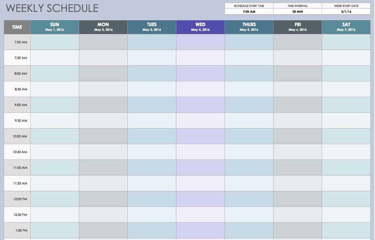 Template for Weekly Schedule Elegant Weekly Schedule Templates Find Word Templates