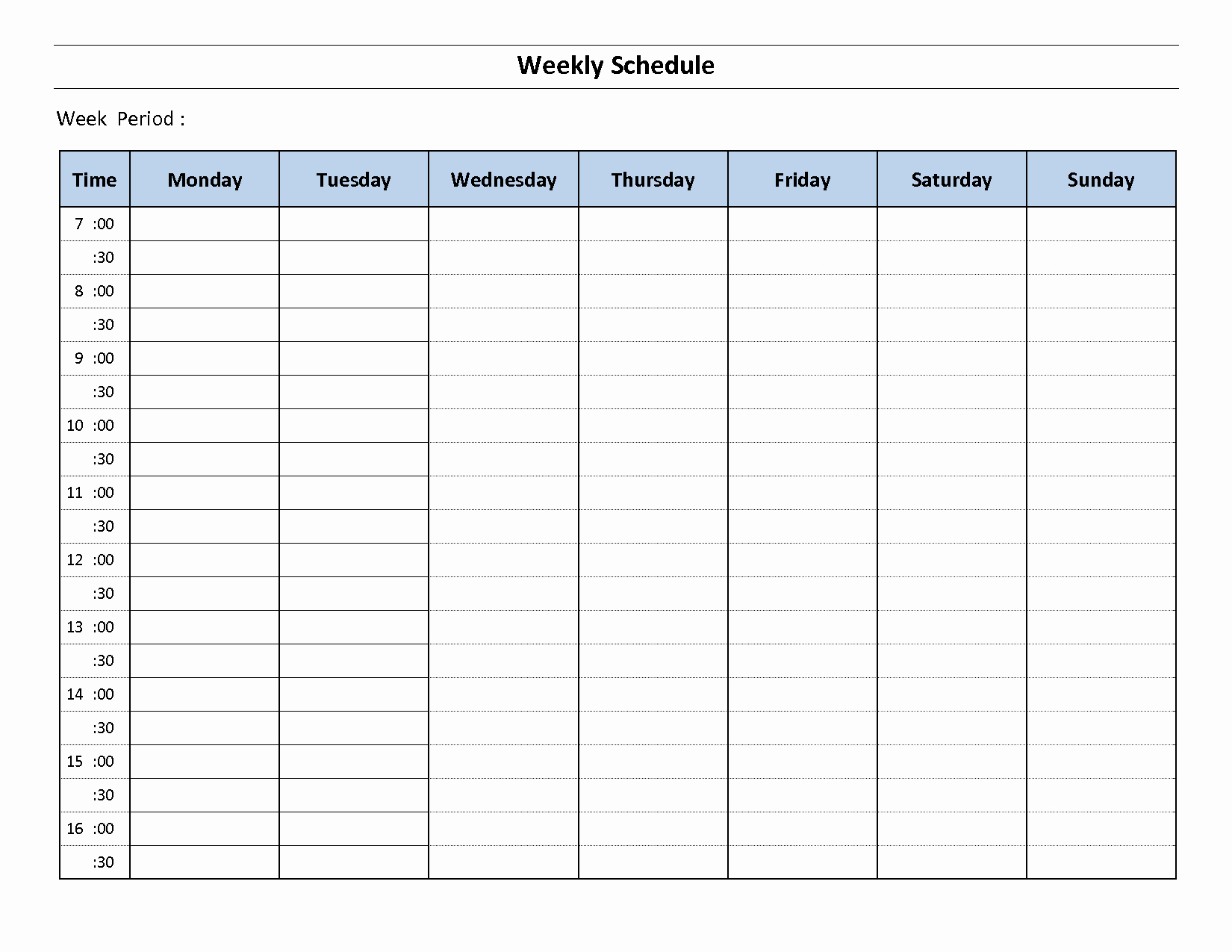 Template for Weekly Schedule Inspirational Weekly Schedule Template