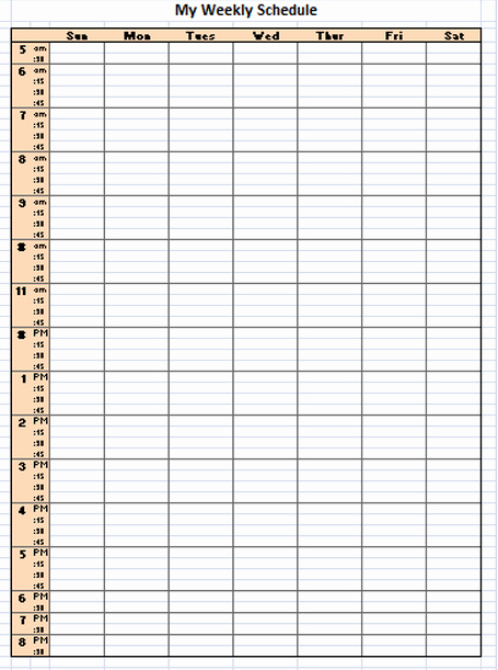 Template for Weekly Schedule Unique 12 Free Weekly Schedule Templates Ms Word and Ms Excel