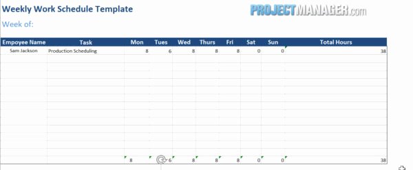 Template for Work Schedule Fresh Work Schedule Template — Projectmanager