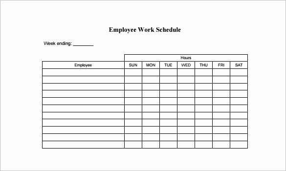 Template for Work Schedule New Employee Work Schedule Template