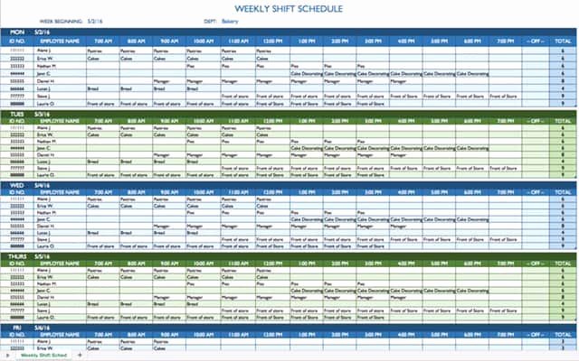 Template for Work Schedule New Free Work Schedule Templates for Word and Excel