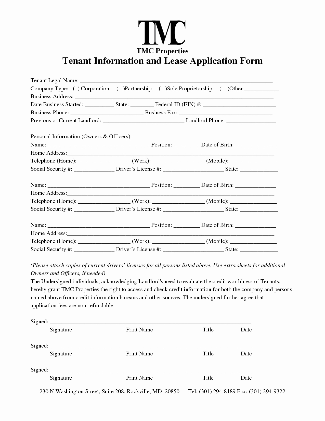 Tenant Information form Template Awesome Best S Of Renter Information form Tenant