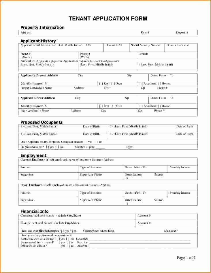 Tenant Information form Template Best Of Sample Tenant Application Recipes In 2019