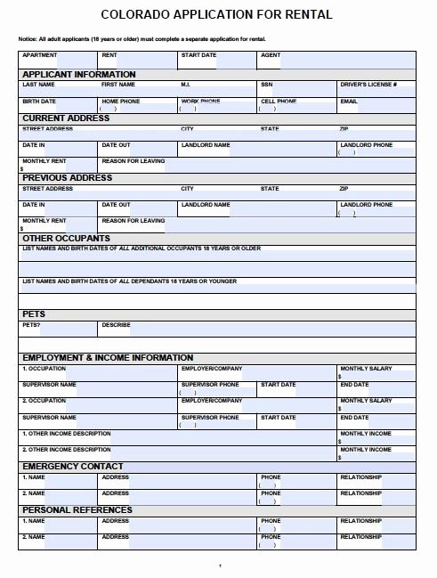 Tenant Information form Template Fresh Printable Sample Free Rental Application form form