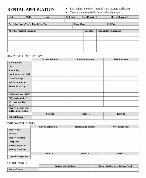 Tenant Information Sheet Template Awesome 8 Tenant Application form Templates Pdf Doc