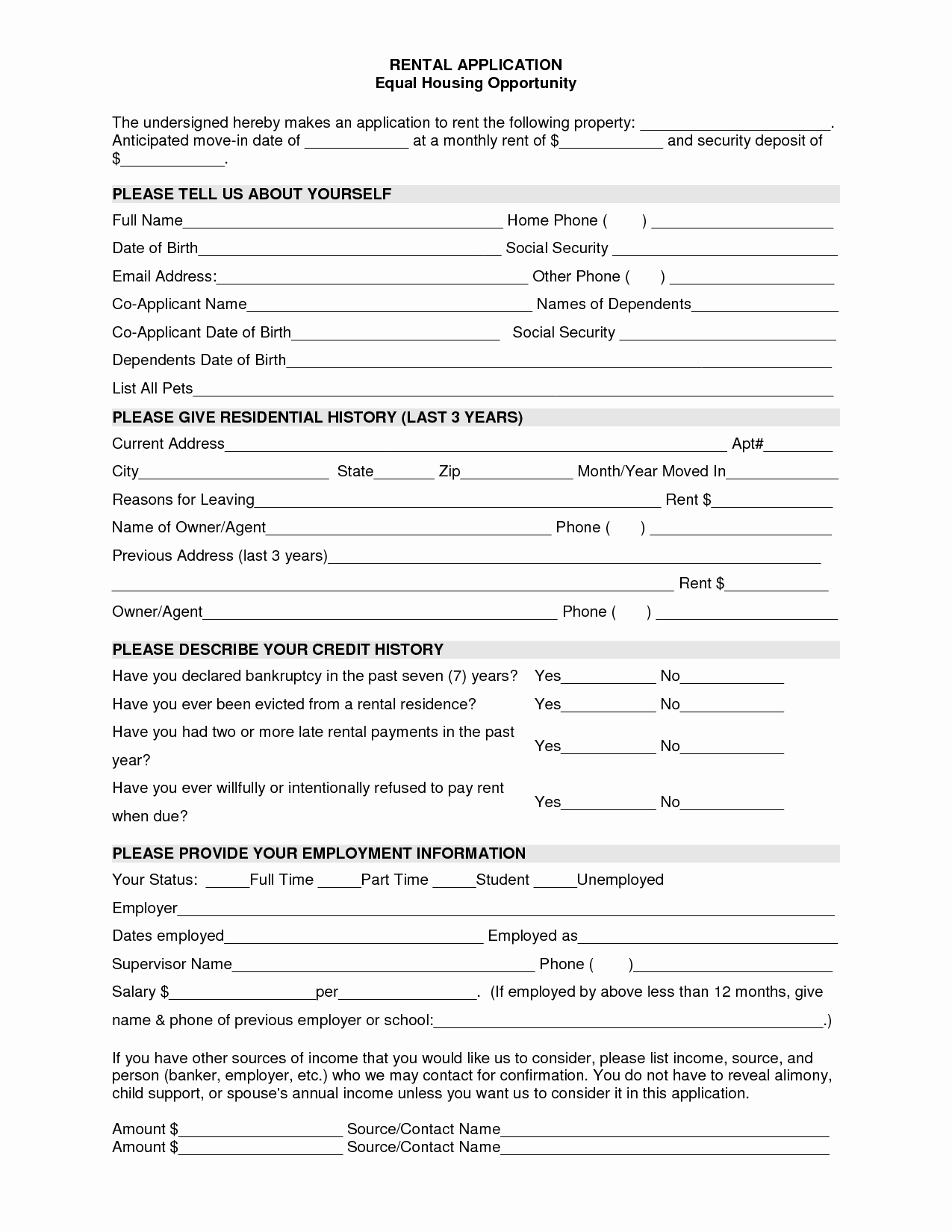 Tenant Information Sheet Template Fresh Tenant Application form Template